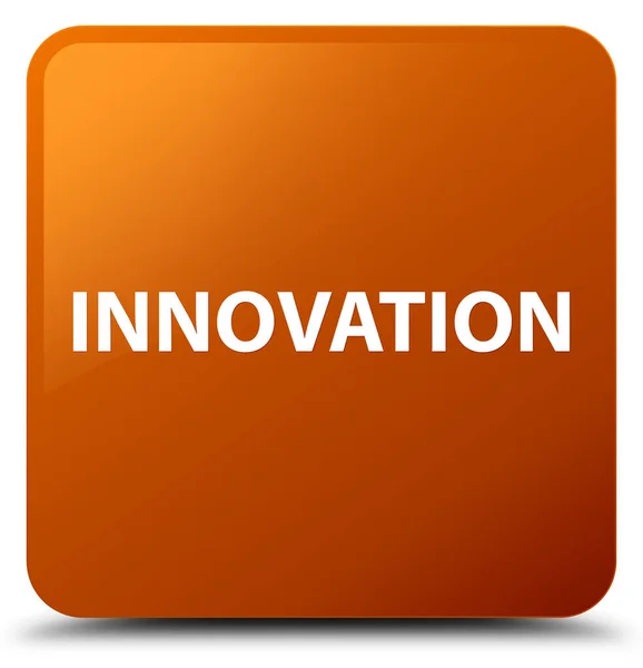 イノベーション茶色正方形ボタン — ストック写真