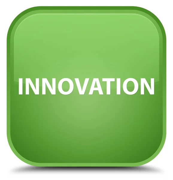 イノベーション特別な柔らかい緑四角ボタン — ストック写真