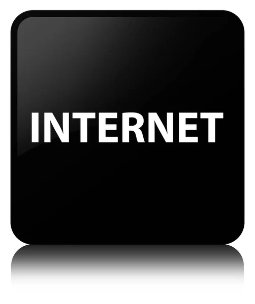 Internet preto botão quadrado — Fotografia de Stock