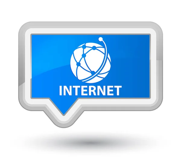 Internet (globales Netzwerk-Symbol) Prime cyan blue banner button — Stockfoto