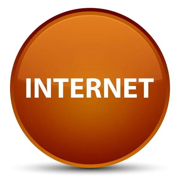 インターネット特別な茶色の丸いボタン — ストック写真