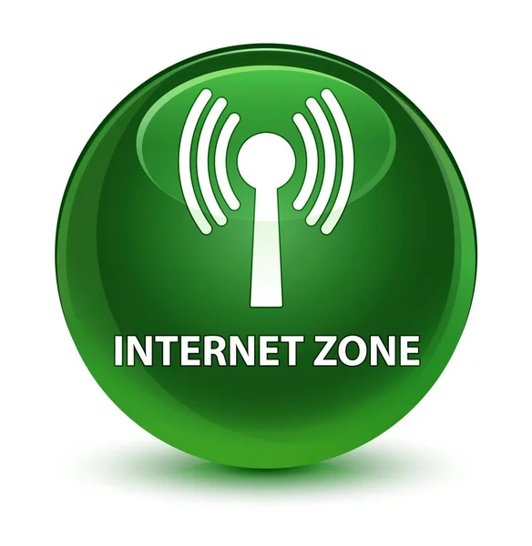 Zona Internet (rete wlan) vetro morbido pulsante rotondo verde — Foto Stock