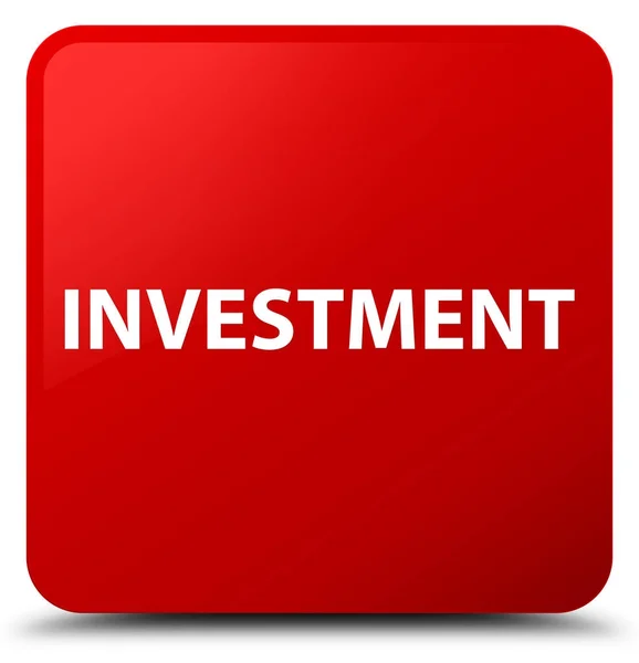Yatırım kırmızı kare düğme — Stok fotoğraf