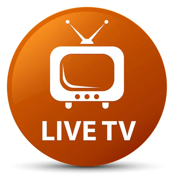 Live-tv bruna runda knappen — Stockfoto