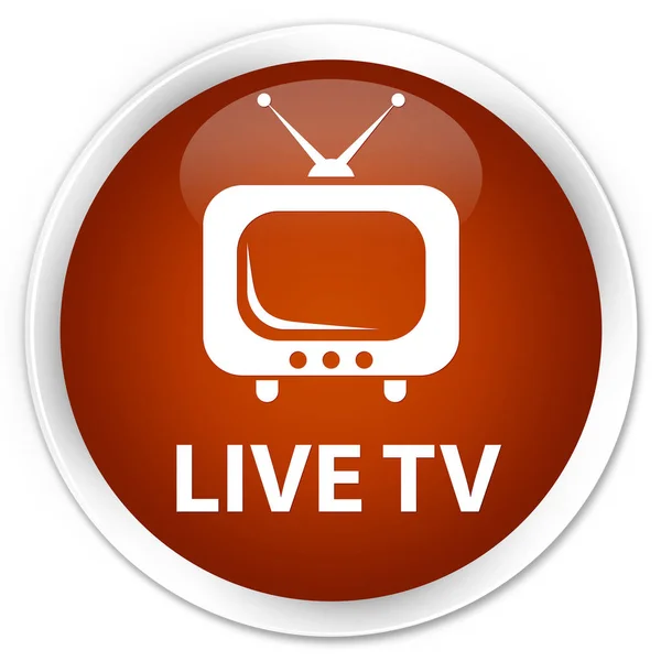 Live tv premium bruna runda knappen — Stockfoto