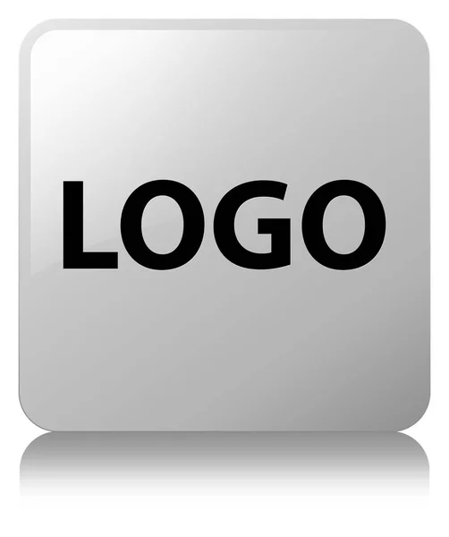 Logosu beyaz kare düğme — Stok fotoğraf