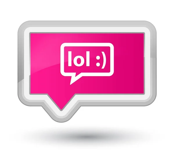 LOL bolla icona primo pulsante banner rosa — Foto Stock