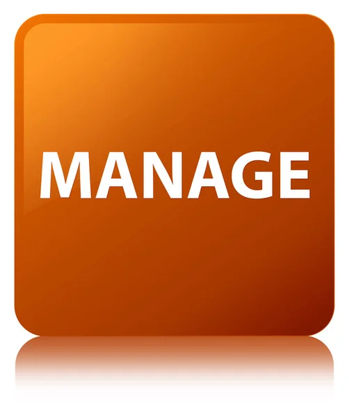 Manage brown square button — Stock Photo, Image