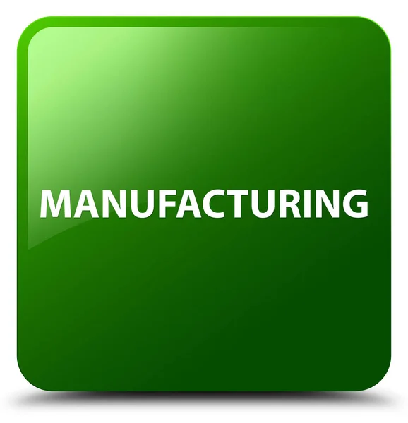 Manufacturing green square button — Stock Photo, Image