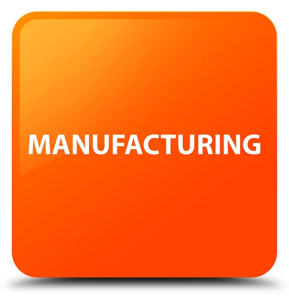 Manufacturing orange square button — Stock Photo, Image