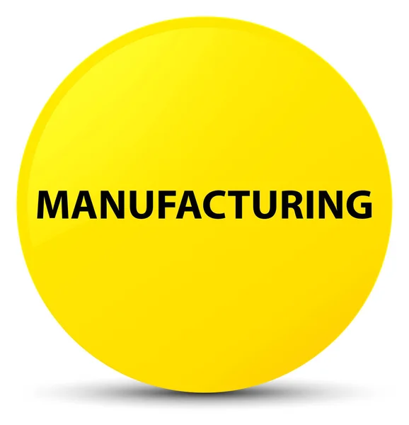 Manufacturing yellow round button — Stock Photo, Image