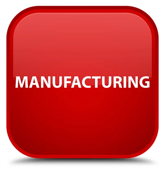 Manufacturing special red square button — Stock Photo, Image