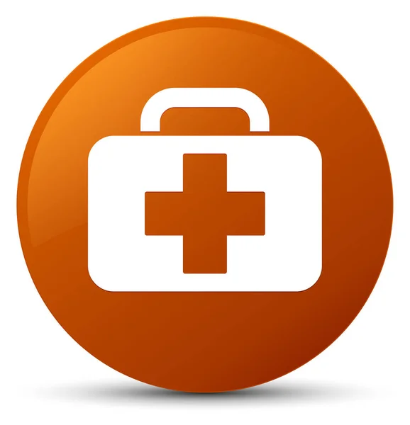 Medical bag icon brown round button — Stock Photo, Image