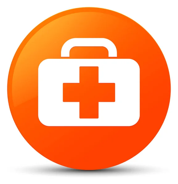 Bolsa médica icono naranja botón redondo —  Fotos de Stock