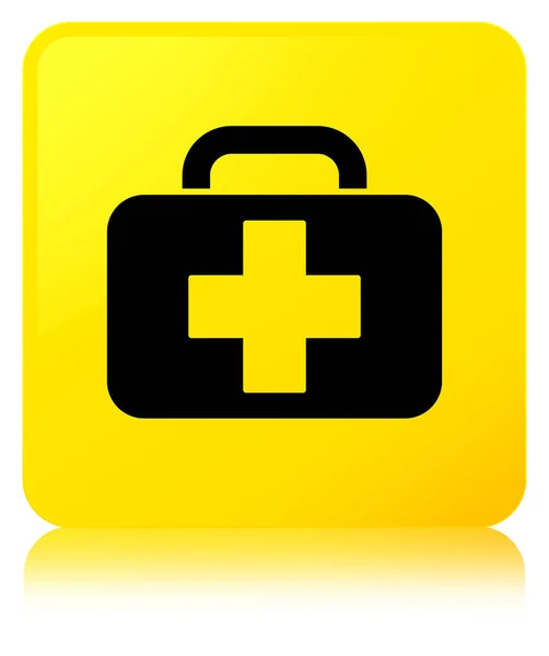 Medical bag icon yellow square button — Stock Photo, Image