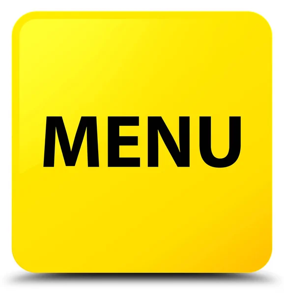 Przycisk menu żółty kwadrat — Zdjęcie stockowe