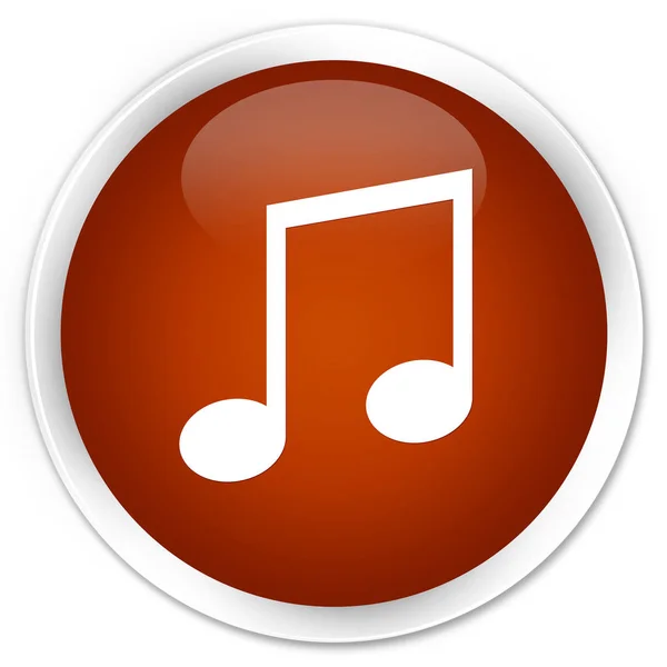 Icona musicale pulsante rotondo marrone premium — Foto Stock