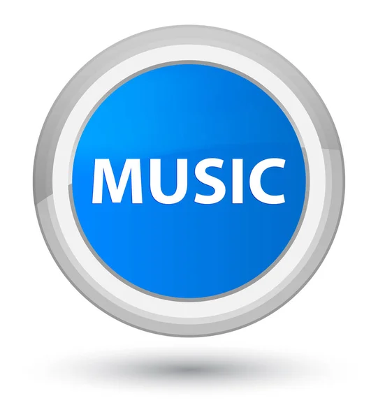 Música ciano principal botão redondo azul — Fotografia de Stock