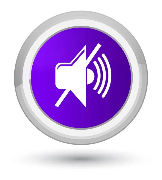 ミュート ボリューム アイコン総理ボタン ラウンド紫 — ストック写真