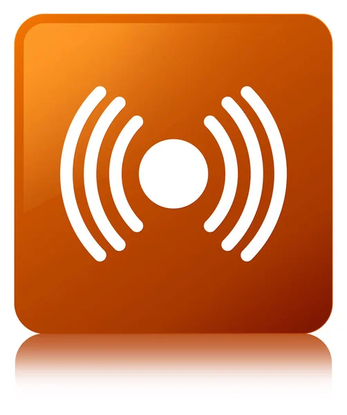 Network signal icon brown square button