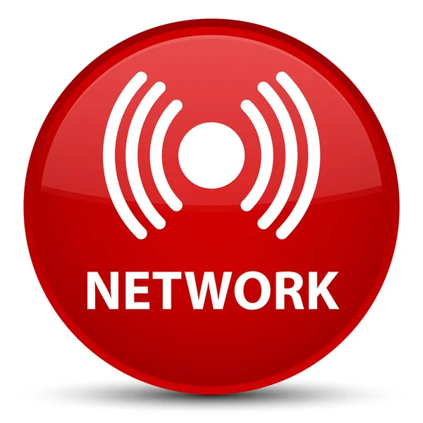 Rede (ícone de sinal) botão redondo vermelho especial — Fotografia de Stock