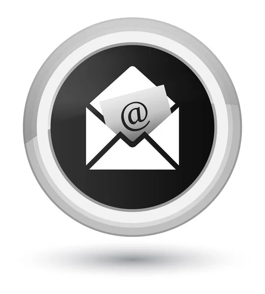 Ενημερωτικό δελτίο ηλεκτρονικού ταχυδρομείου προνομιακή μαύρο στρογγυλό κουμπί εικονίδιο — Φωτογραφία Αρχείου