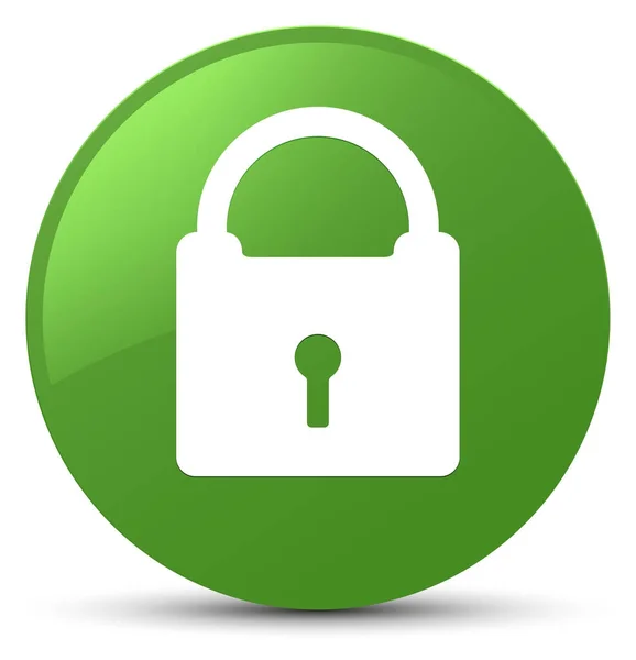 Padlock icon soft green round button — Stock Photo, Image