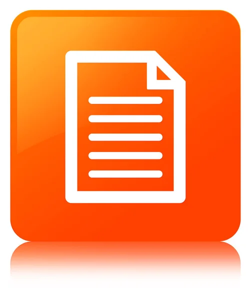 Icona della pagina pulsante quadrato arancione — Foto Stock