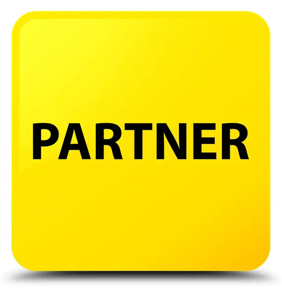 Partner gelber quadratischer Knopf — Stockfoto