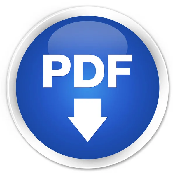 PDF scaricare icona premium blu pulsante rotondo — Foto Stock