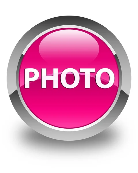 Foto rosa brilhante botão redondo — Fotografia de Stock