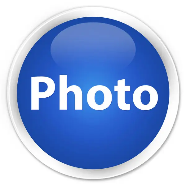 Photo premium blauwe ronde knop — Stockfoto