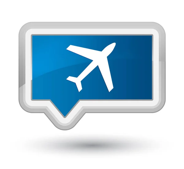 Knoop van de voornaamste blauwe banner van het pictogram van de vliegtuig — Stockfoto
