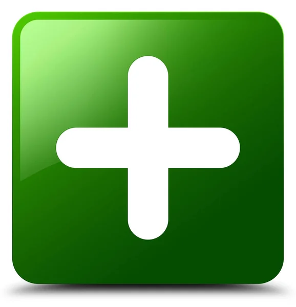 プラス アイコン緑四角ボタン — ストック写真