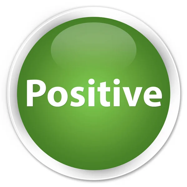 Positive premium soft green round button — Stock Photo, Image