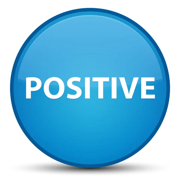 Positivo pulsante speciale blu ciano rotondo — Foto Stock