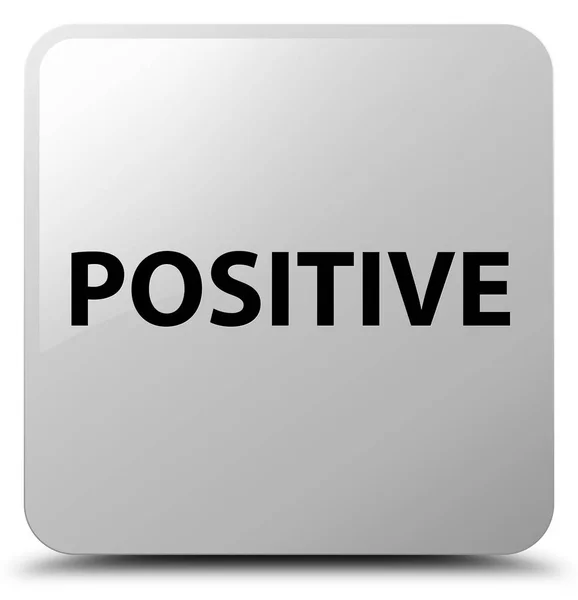 Positive white square button — Stock Photo, Image