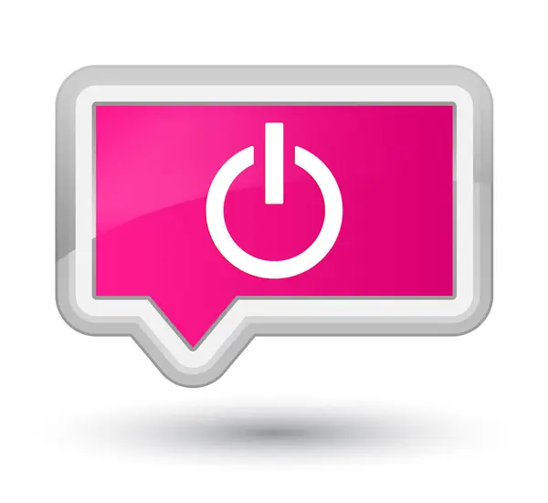 Ícone de energia botão de banner rosa primo — Fotografia de Stock