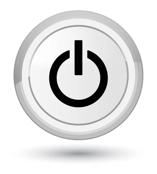Power icon prime white round button — Stock Photo, Image