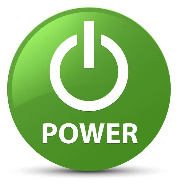 Power soft green round button — Stock Photo, Image