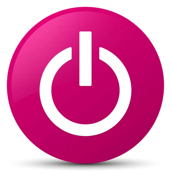 Power icona rosa pulsante rotondo — Foto Stock
