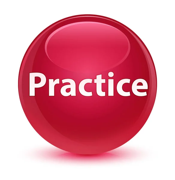 Practice glassy pink round button — Stock Photo, Image