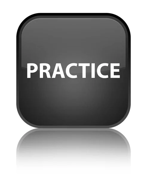 Practice special black square button — Stock Photo, Image