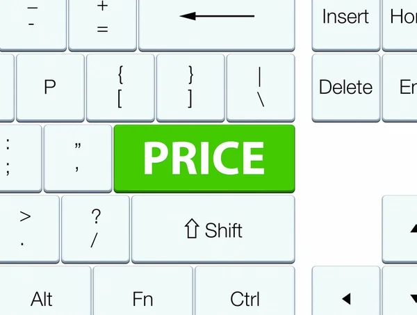 Cena klawiatury programowej zielony przycisk — Zdjęcie stockowe