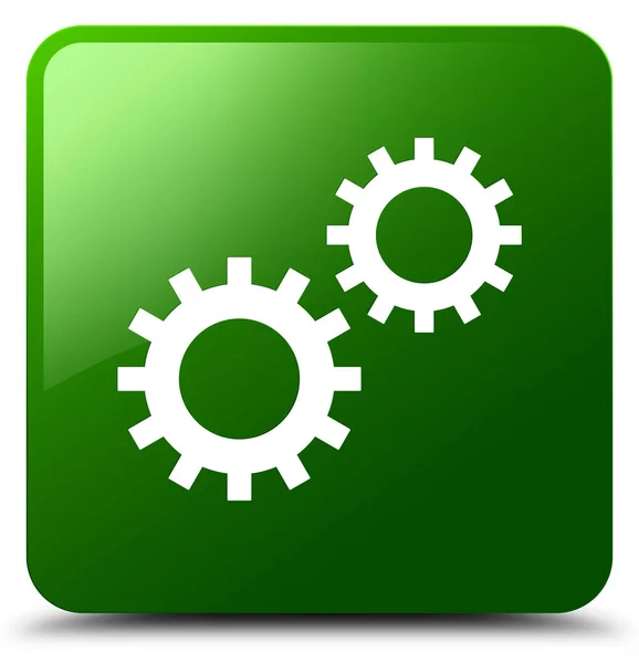 Process icon green square button — Stock Photo, Image