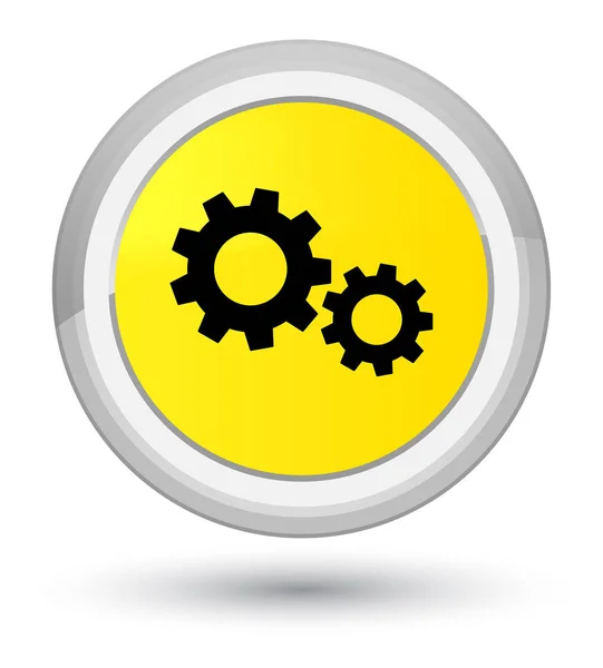 Processen ikonen prime gula runda knappen — Stockfoto