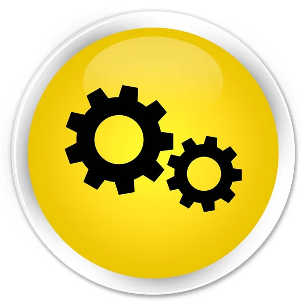 Processen ikonen premium gula runda knappen — Stockfoto