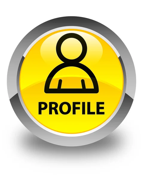 Profilo (icona membro) pulsante rotondo giallo lucido — Foto Stock
