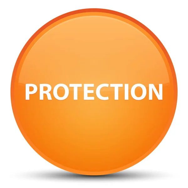 Ochrona specjalna pomarańczowy okrągły przycisk — Zdjęcie stockowe