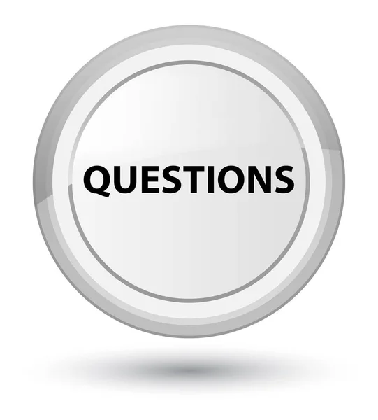 Preguntas botón redondo blanco primo —  Fotos de Stock